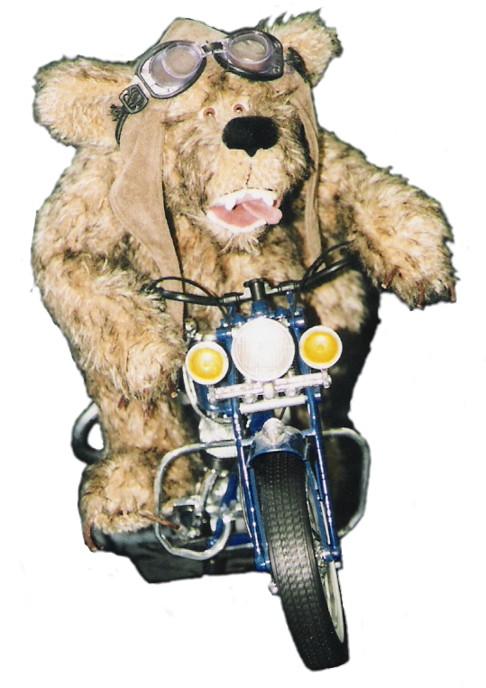Teddyb&auml;r auf Motorrad